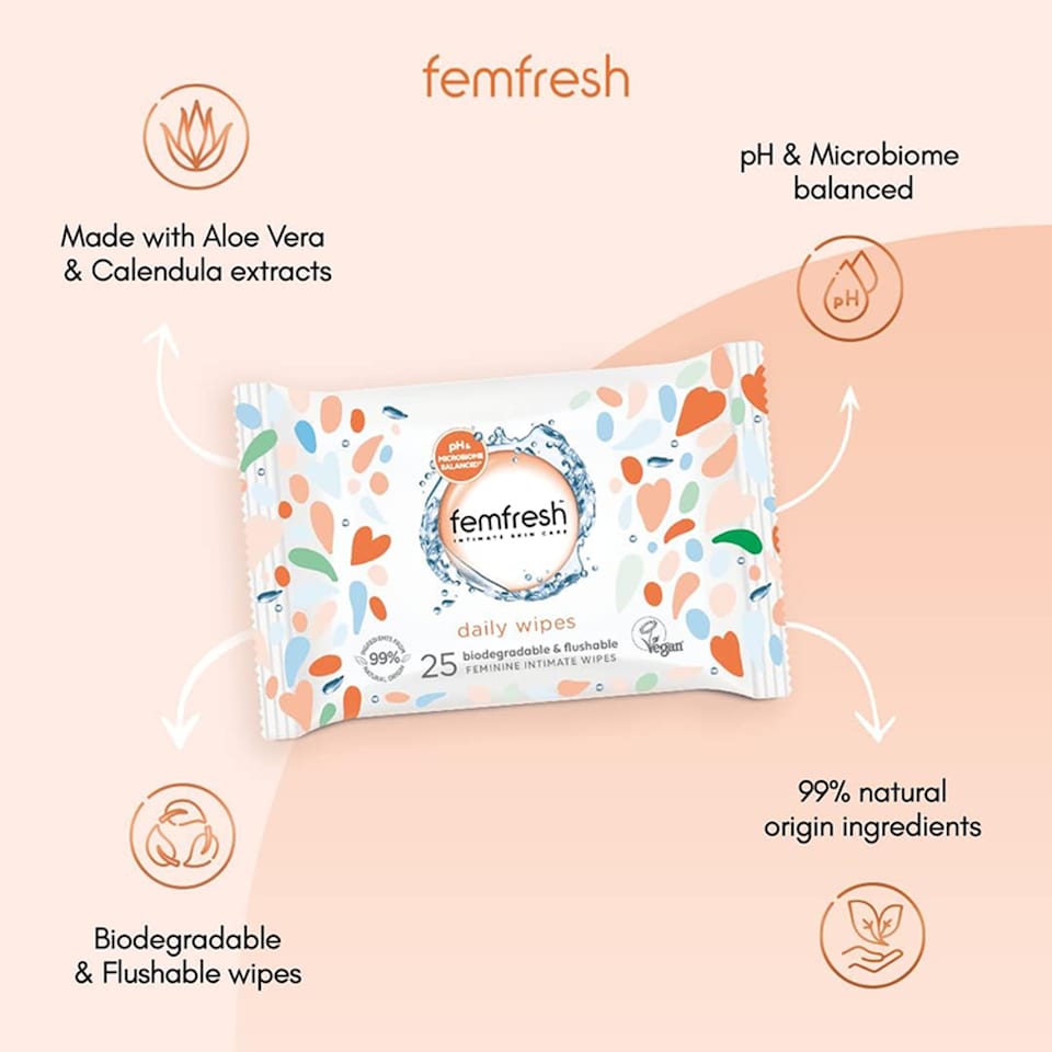 image 1 of Femfresh Intimate Wipes 25 Pack
