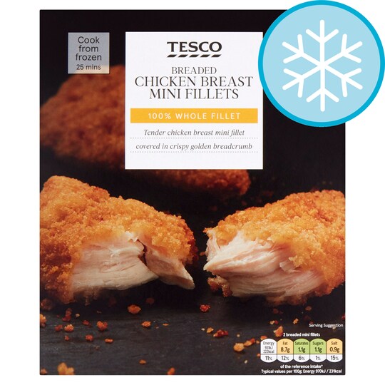 Tesco Breaded Mini Chicken Fillets 300G Tesco Groceries