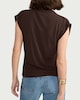 image 3 of F&F Draped Short Sleeved Top in Chocolate