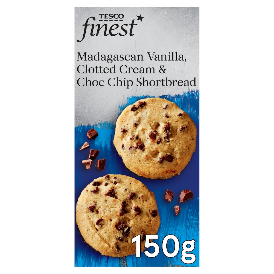 Tesco Finest Madagascan Vanilla, Clotted Cream & Choc Chip Shortbread 150g