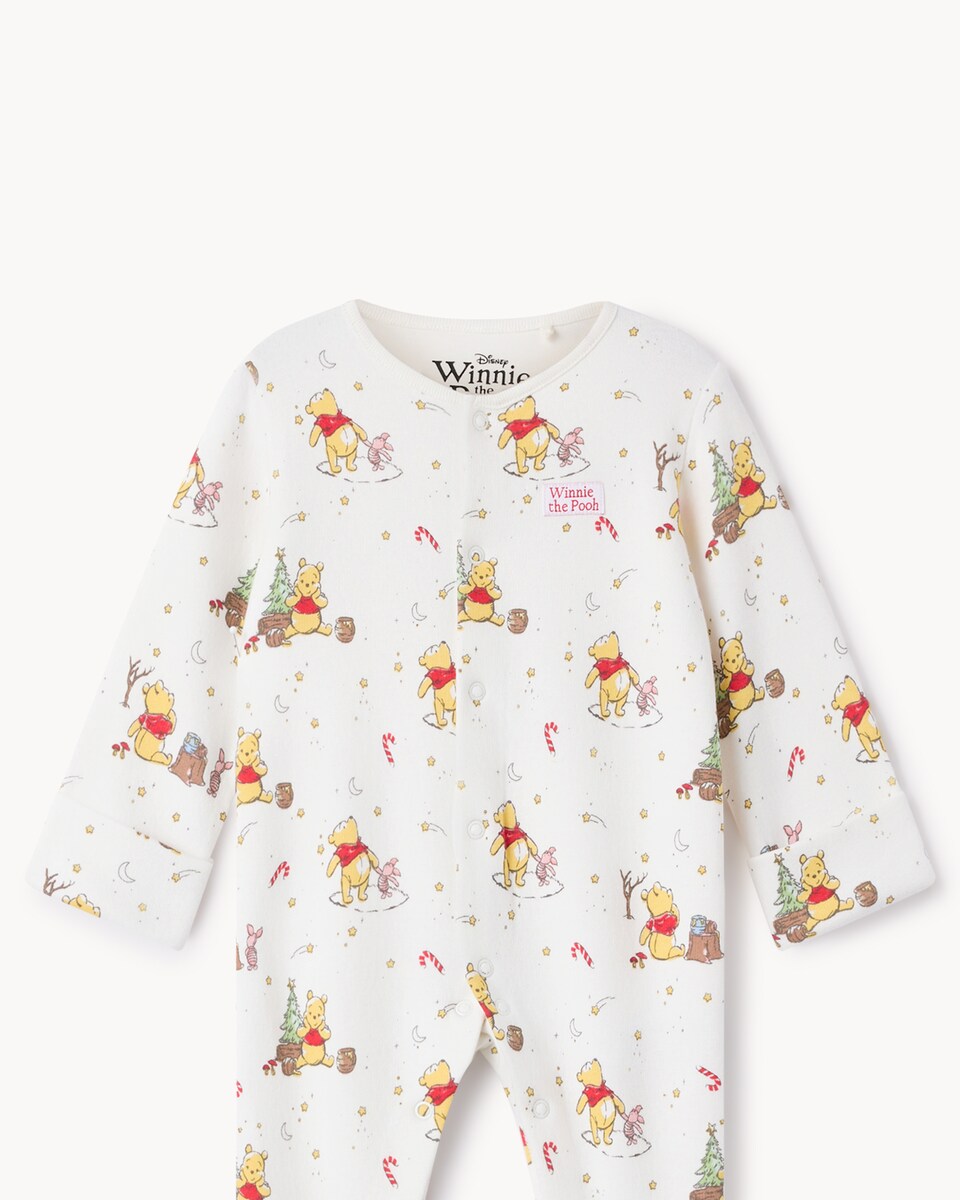 image 1 of Disney Winnie the Pooh Cotton Rich Christmas Sleepsuit and Comforter Set in White
