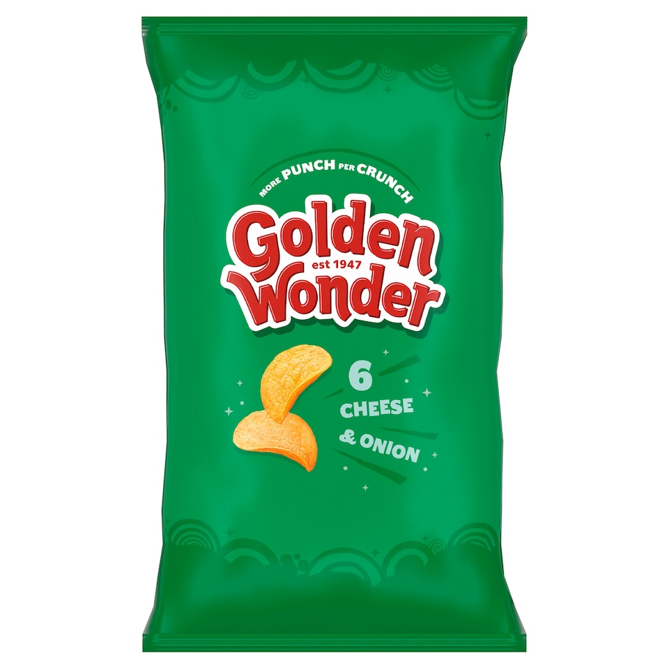 Golden Wonder Cheese & Onion Crisps 6X25g
