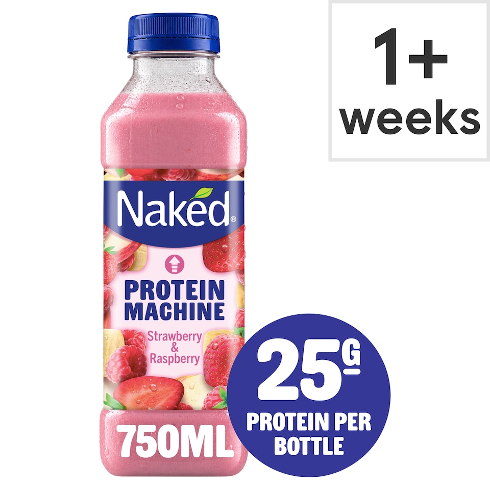 Naked Protein Machine Supercharged Smoothie Strawberry Raspberry 750ml