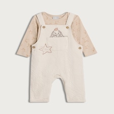 Disney Dumbo 2-Piece Pure Cotton Bodysuit and Dungarees Set in Stone