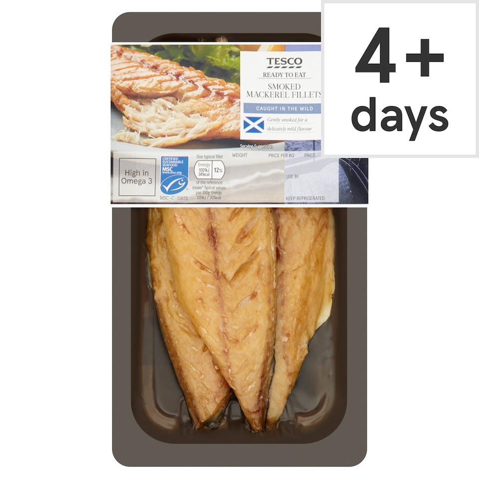 Tesco Smoked Mackerel Fillets 210G