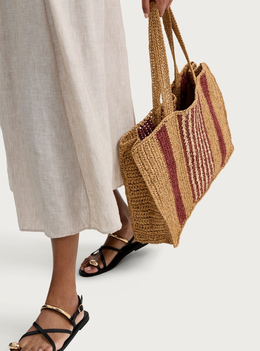 image 1 of F&F Contrast Panel Sleeveless Midi Dress in Neutral