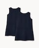 image 4 of F&F Girls School 2-Pack Generous Fit Pinafores in Navy