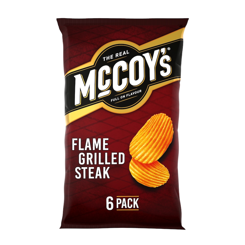image 1 of Mccoy's Flame Grilled Steak Crisps 6X25g