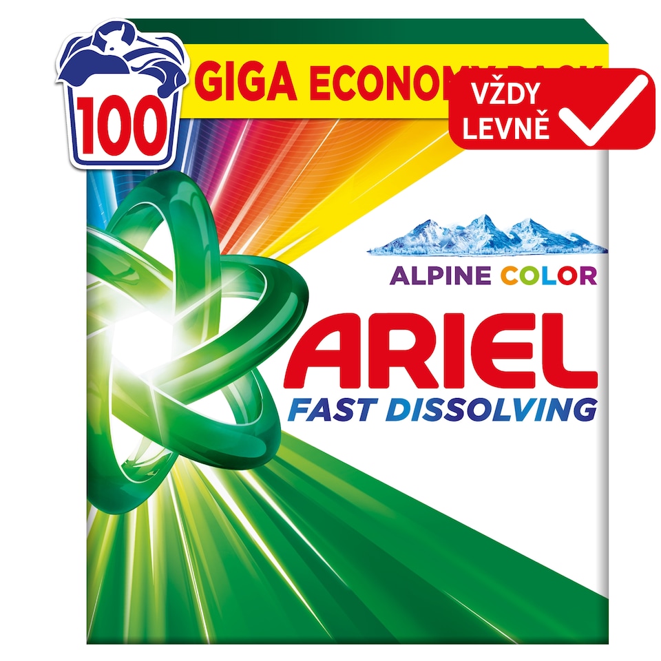 Obrázek 1 pro produkt Ariel Alpine Color Prací Prášek, 5.5kg, 100 Praní