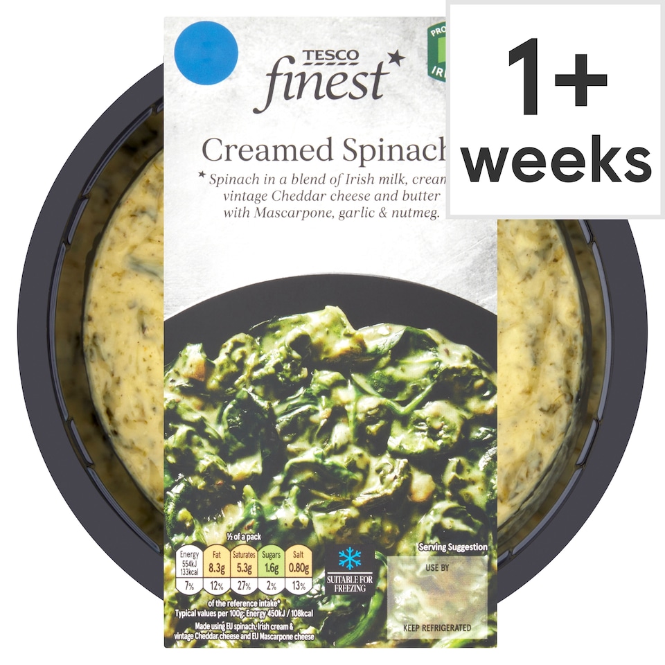 Tesco Finest Creamed Spinach 250G