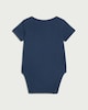 image 2 of F&F Baby Pure Cotton Our First Father's Day Short Sleeved Bodysuit in Navy