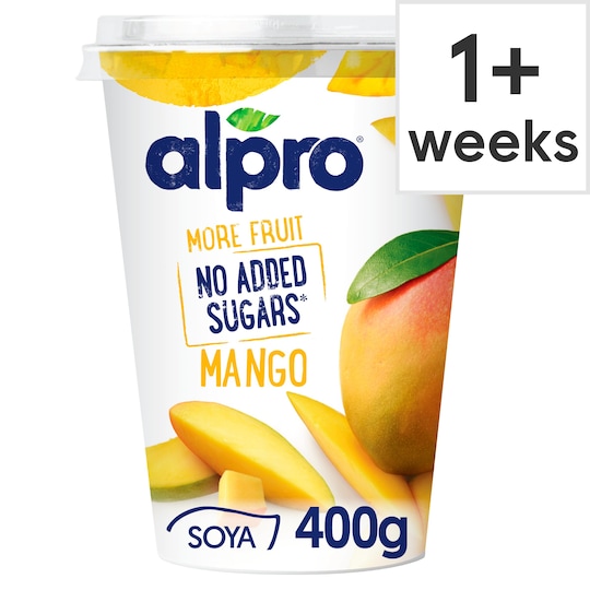 Alpro No Added Sugar Yogurt Mango 400G Tesco Groceries