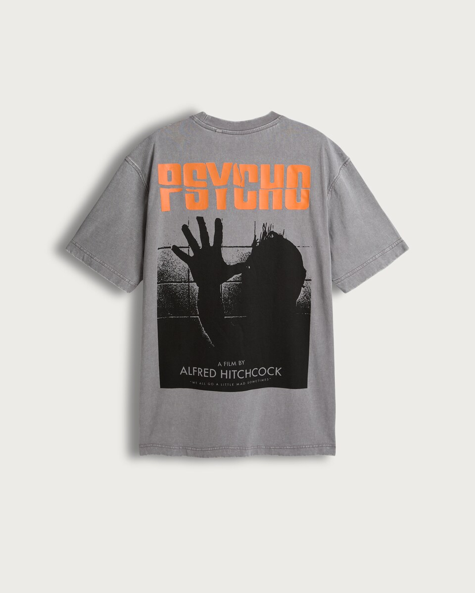 image 1 of Alfred Hitchcock Pure Cotton T-Shirt in Grey