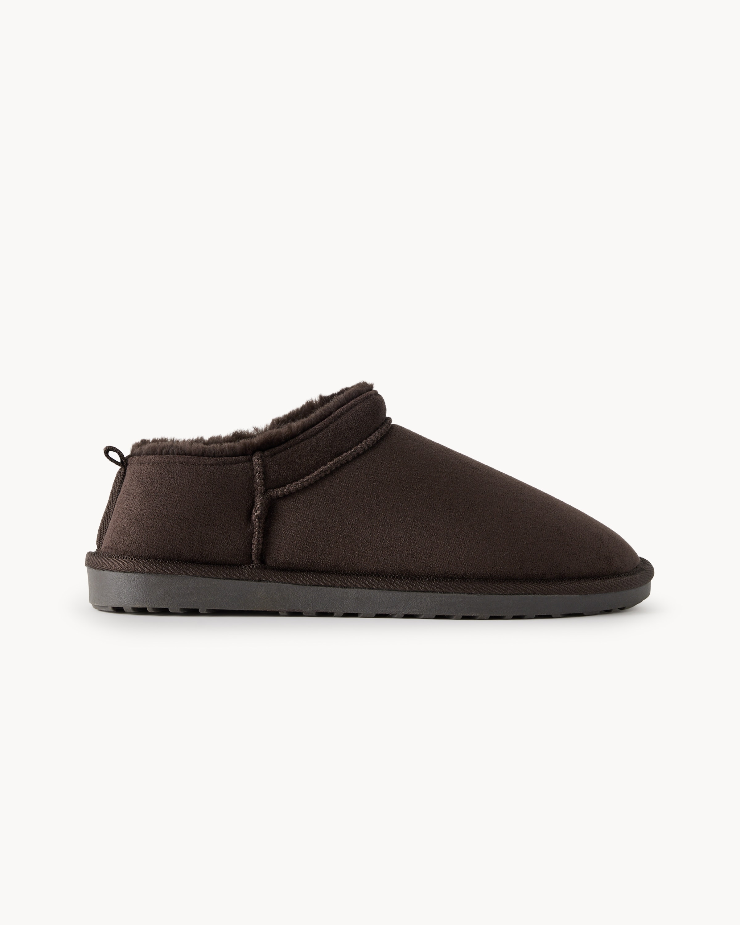 F&F Faux Suede Slipper Boots in Brown