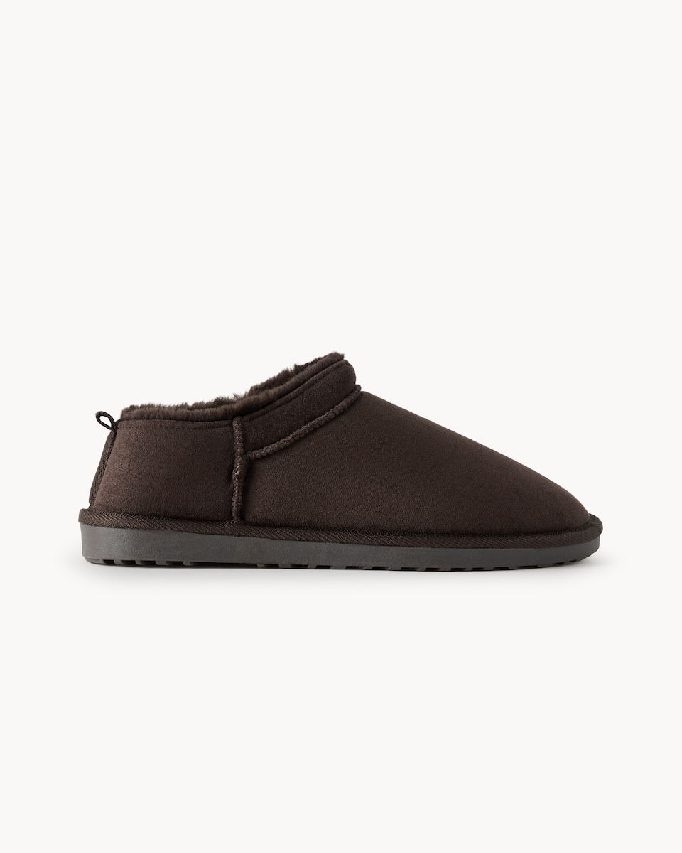 image 1 of F&F Faux Suede Slipper Boots in Brown