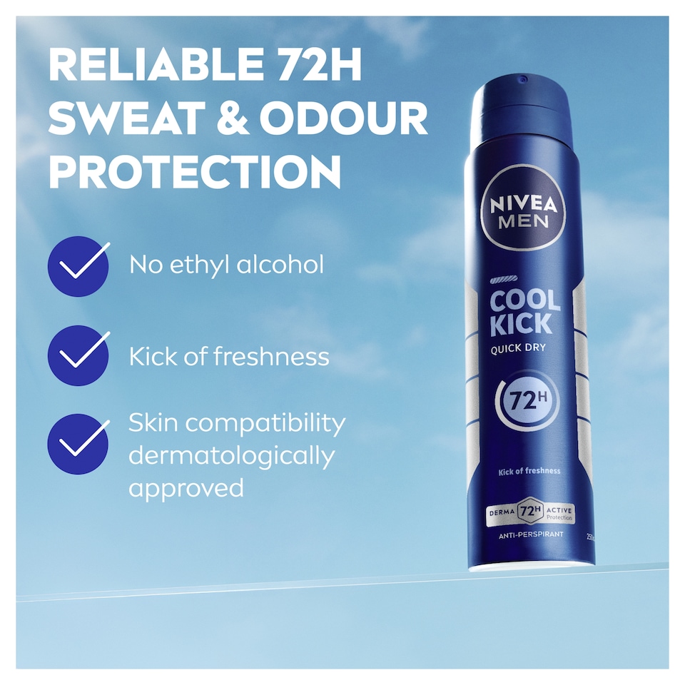 image 1 of Nivea Men Cool Kick Antiperspirant Deodorant 250Ml