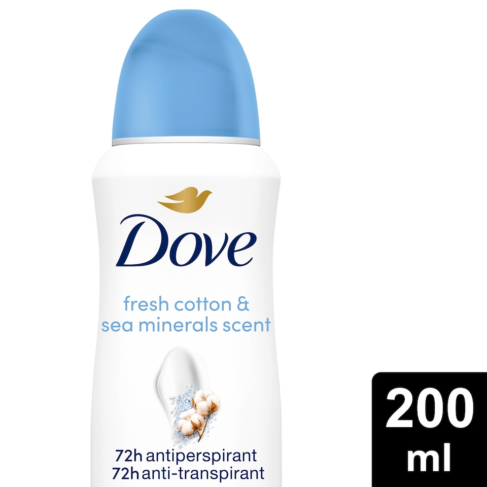 image 1 of Dove Women Cotton & Sea Minerals 72h Advanced Antiperspirant Deodorant 200ml