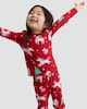 image 1 of F&F Girls Pure Cotton Christmas Unicorn Top and Cuffed Joggers Pyjamas in Red Multi