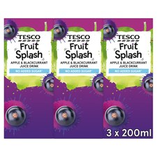 Tesco Apple & Blackcurrant Juice Drink No Added Sugar 3X250ml
