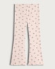 image 2 of F&F Girls 2-Pack Cotton Rich Bow Print Ribbed Flared Leggings in Burgundy