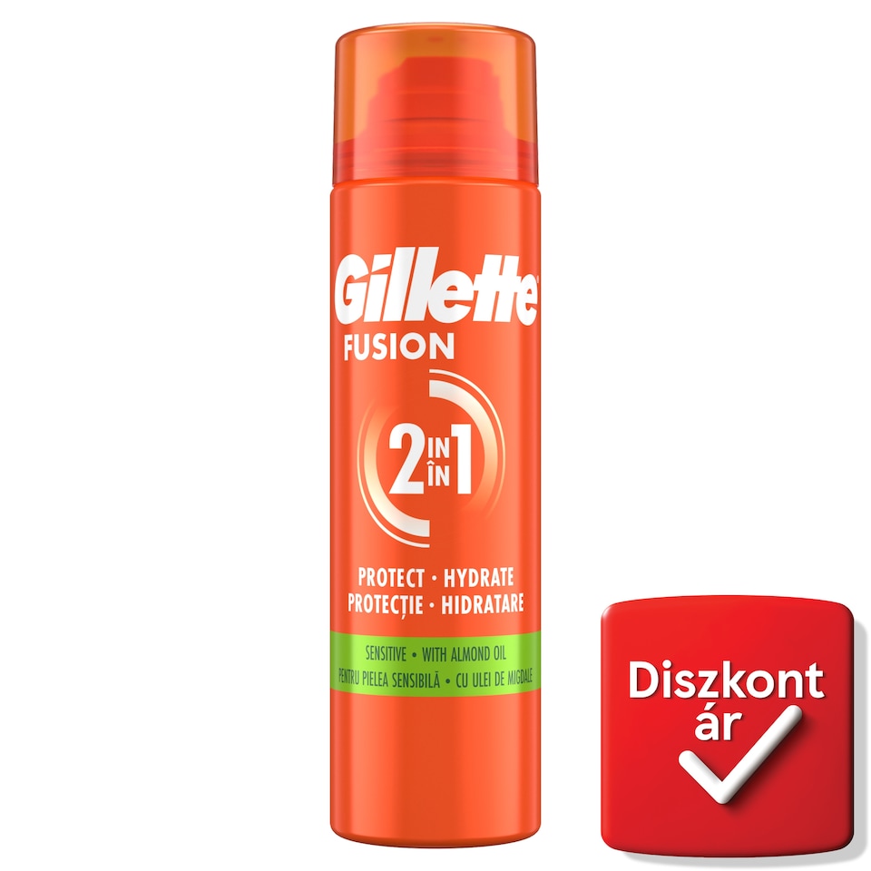 Gillette Fusion Borotvazselé Mandulaolajjal, Érzékeny Bőrre, 200ml  1. kép