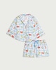 image 2 of F&F Pure Cotton Fruit Print Pyjama Set in Multi White