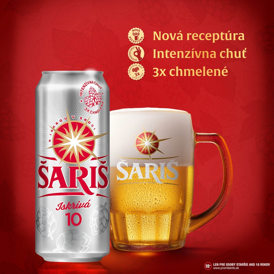 obrázok 1 z Šariš Iskrivá 10 pivo výčapné svetlé 500 ml