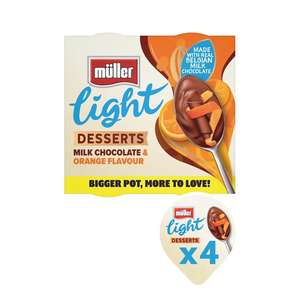 Muller Light Desserts Milk Chocolate & Orange flavour 4x90g