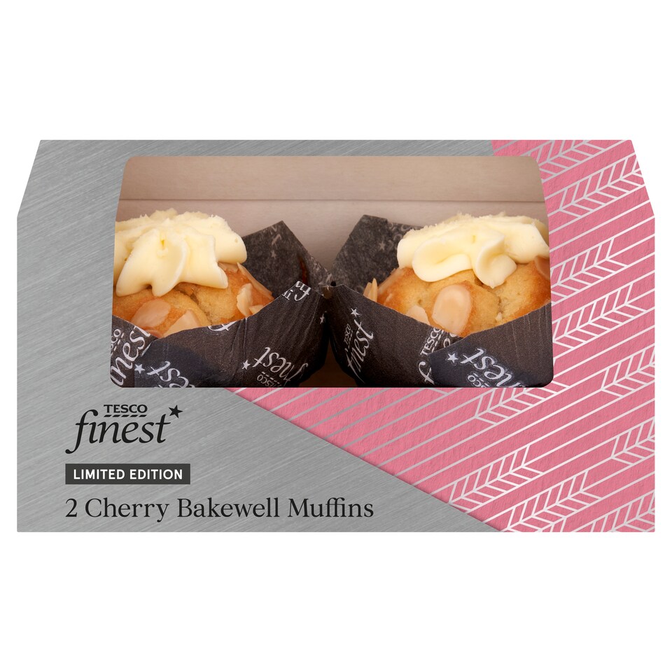 Tesco Finest Cherry Bakewell Muffins 2 Pack