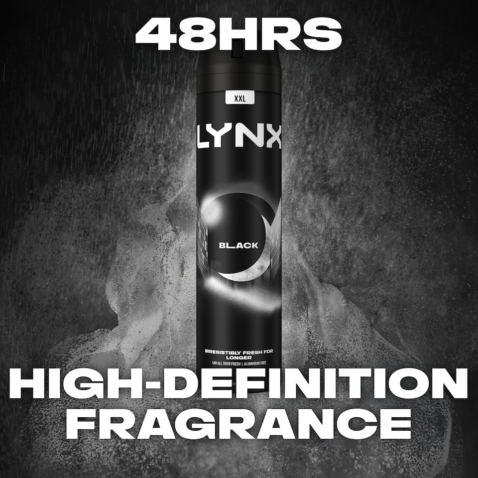 image 1 of Lynx Black 48h Deodorant Bodyspray for Men 250ml