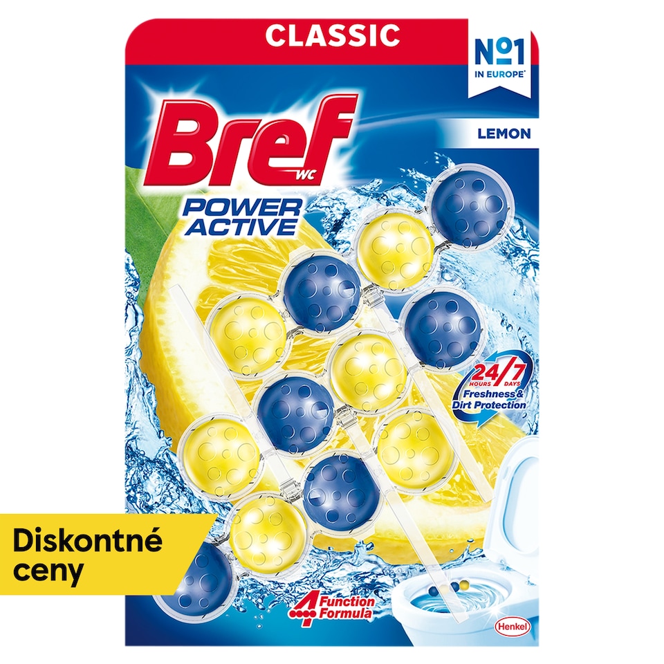 Bref Power Active Lemon tuhý WC blok 3 x 50 g