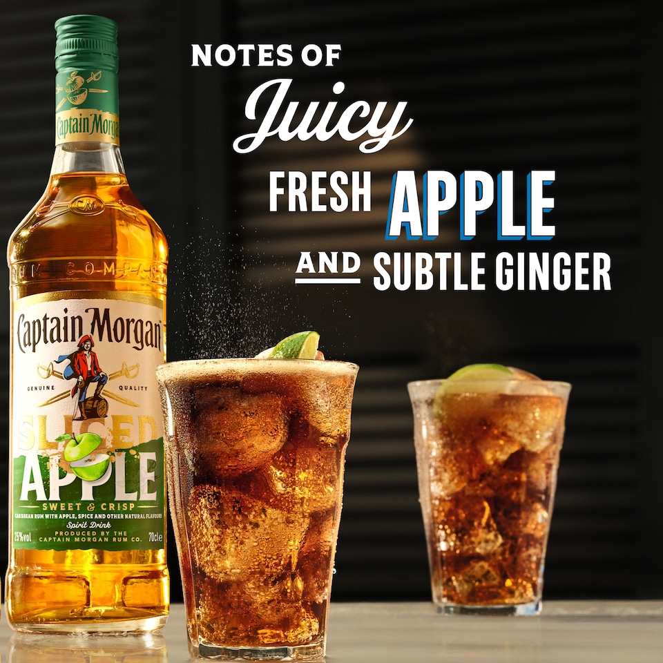image 1 of Captain Morgan Sliced Apple Spiced Rum Based Spirit Bottle 25% 70Cl
