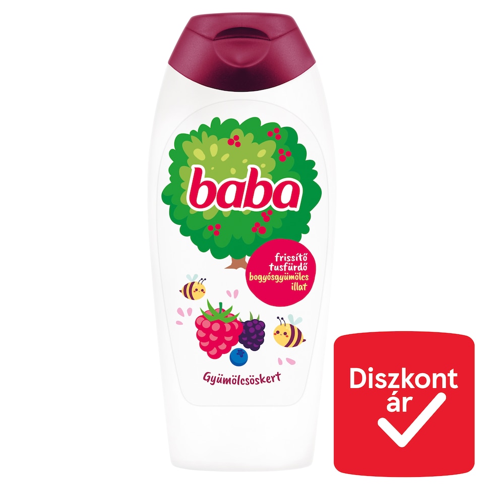Baba Gyümölcsöskert frissítő tusfürdő bogyósgyümölcs illattal 400 ml 