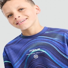 F&F Boys Pure Cotton Focus Print Short Sleeved T-Shirt in Navy