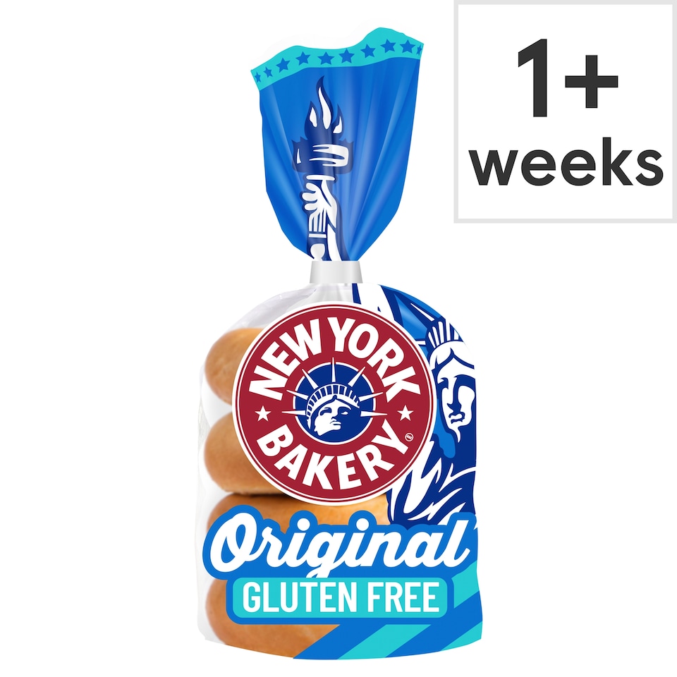 image 1 of New York Bakery Co. Gluten Free Plain Bagels 4 Pack