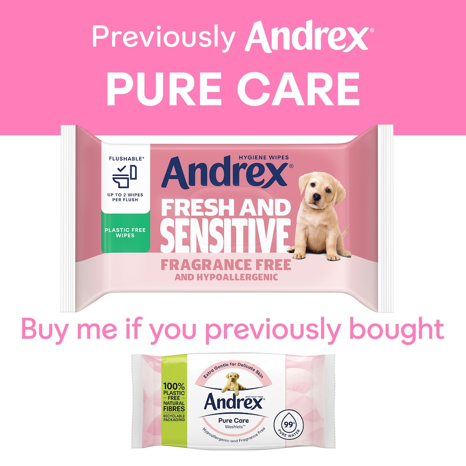 image 1 of Andrex Fresh & Sensitive Moist Toilet Tissue Flushable* 30 Hygiene wipes