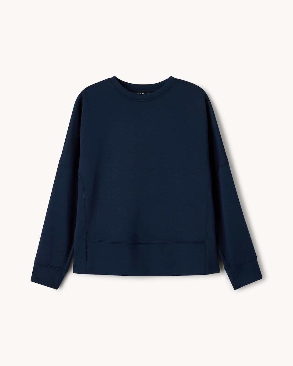 image 1 of F&F Boxy Long Sleeved Top in Navy
