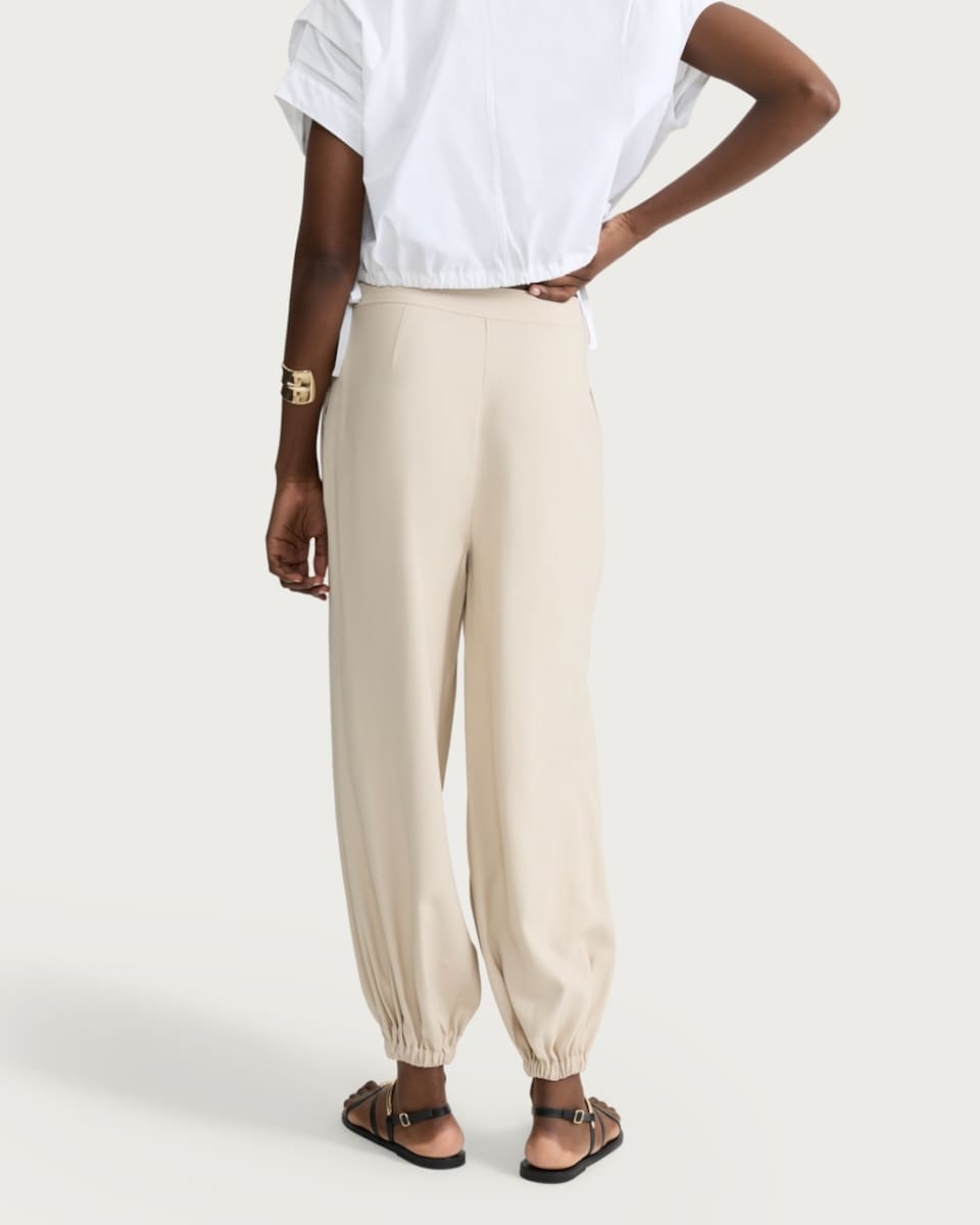 image 1 of F&F Balloon Leg Pleated Trousers in Beige