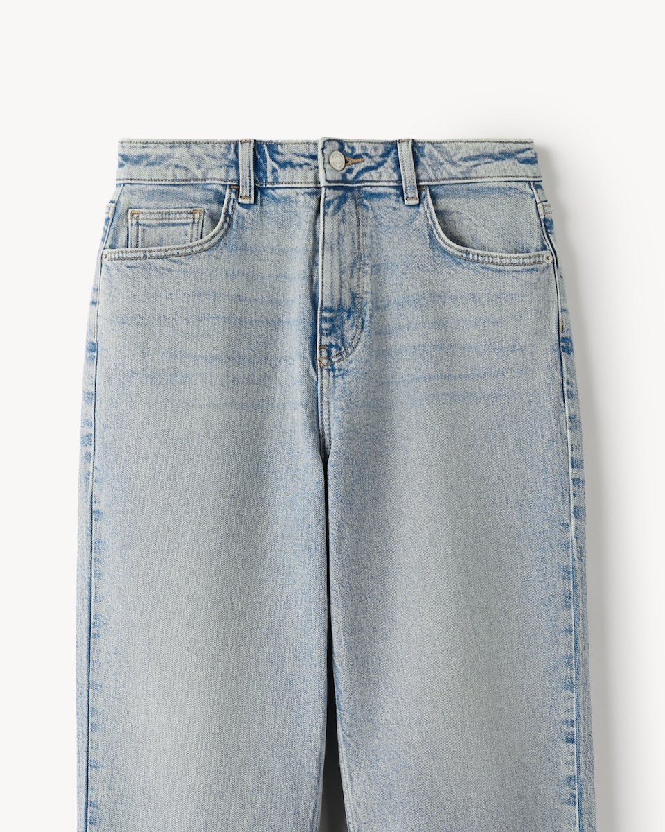 image 1 of F&F High Rise Straight Leg Jeans in Blue