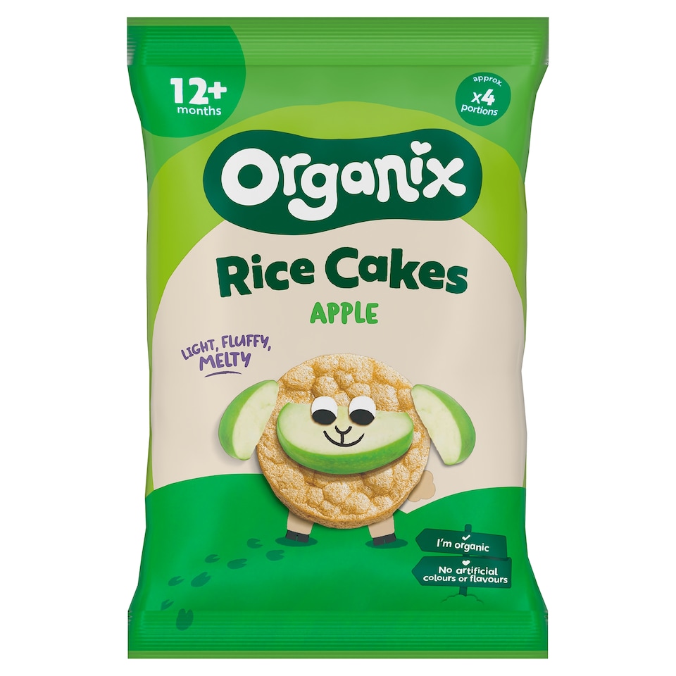 image 1 of Organix Apple Rice Cakes Organic Toddler Snacks 12 months+ 40g