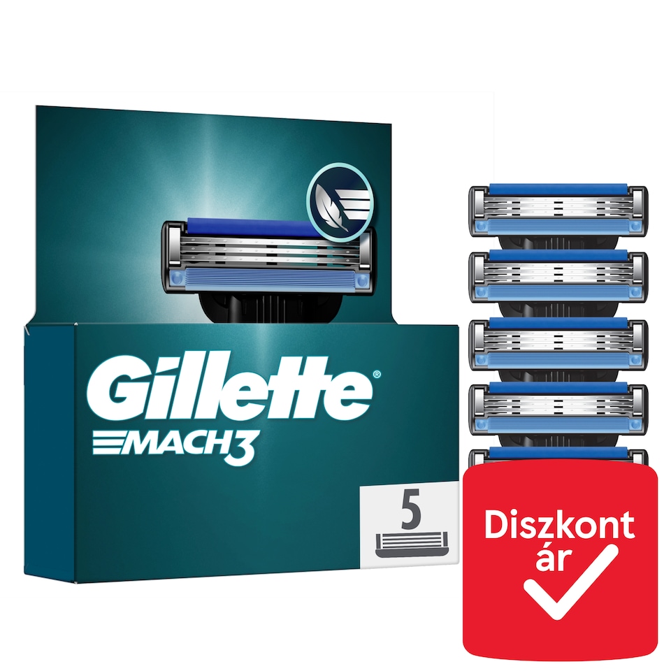 image 1 of Gillette Mach3 Razor Cart Refills for Men, 5 Gillette 3-Blade Refills