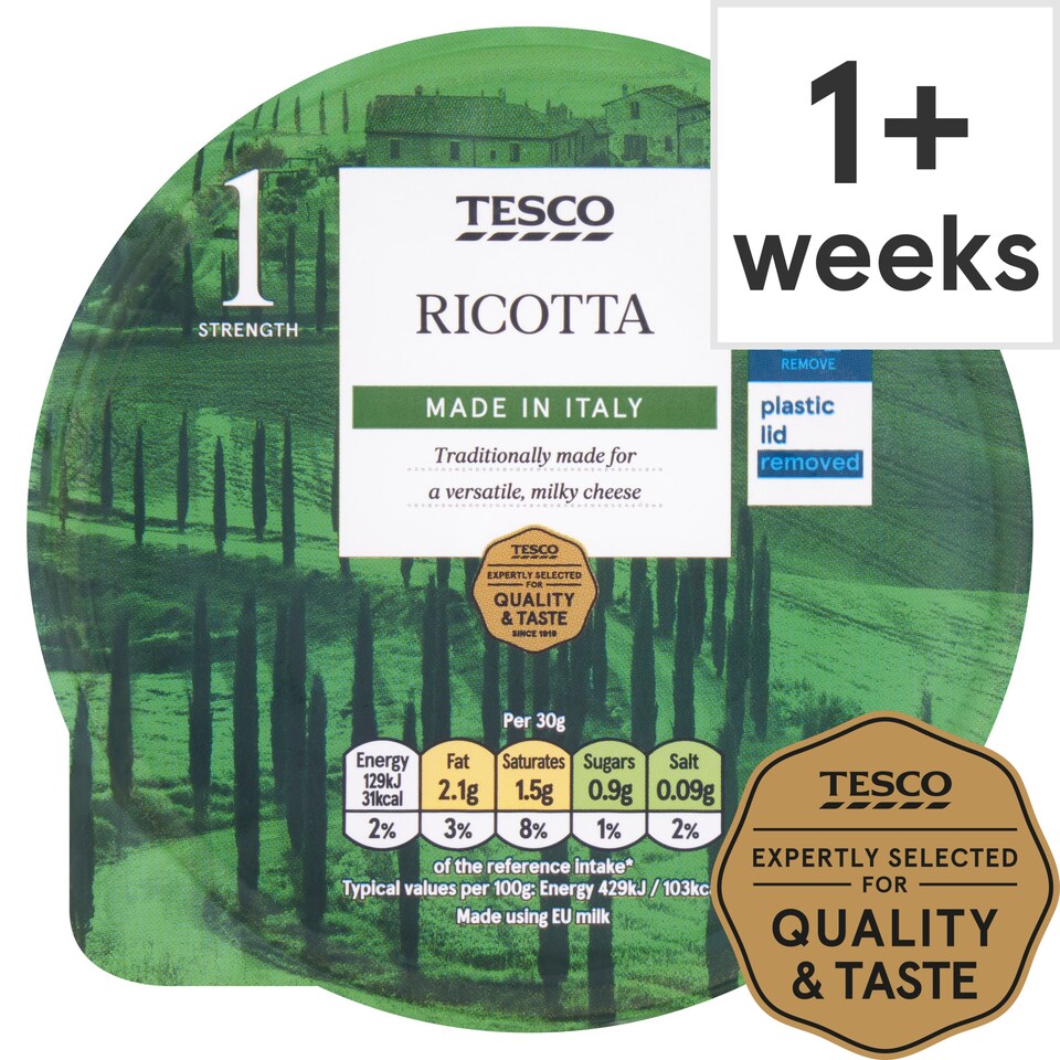Tesco Ricotta Cheese 250 G Tesco Groceries