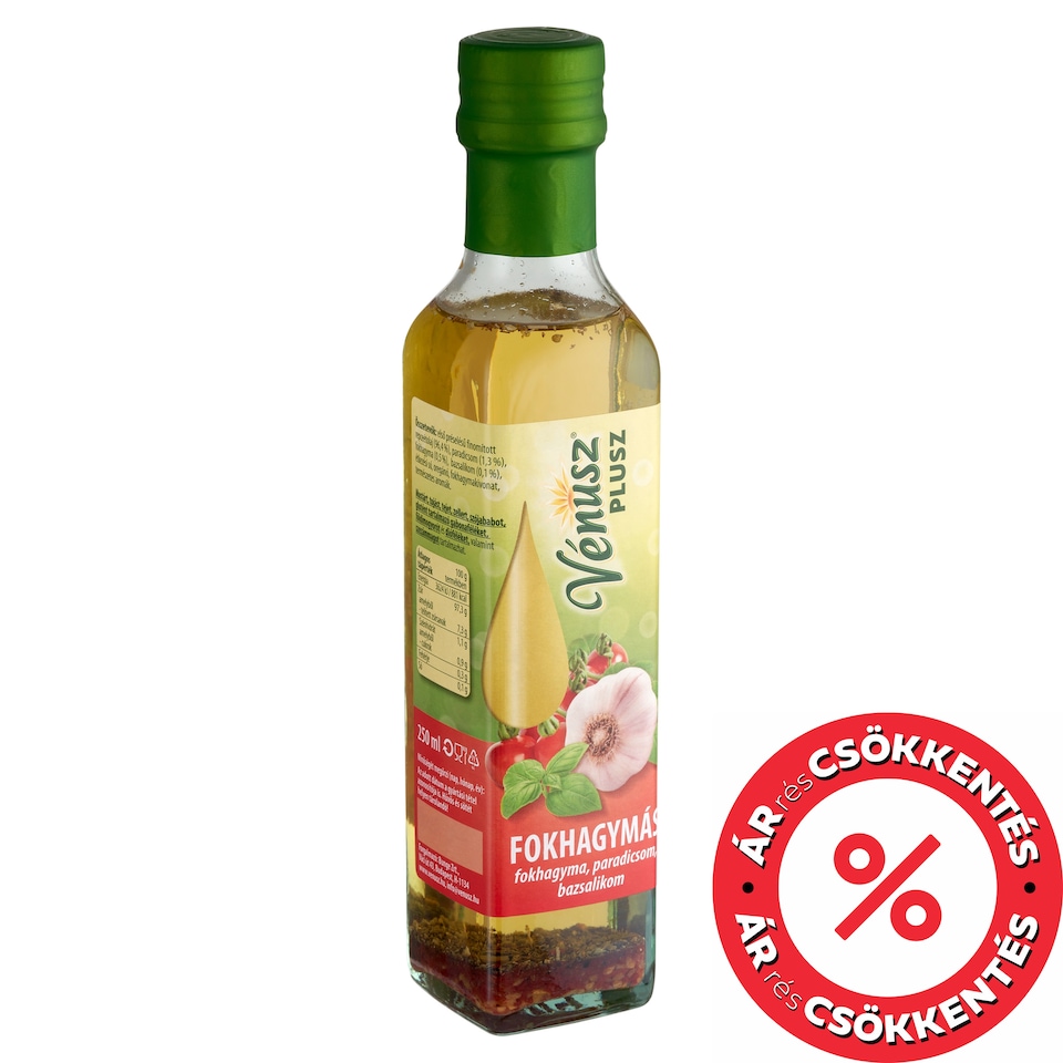 Vénusz Plusz repceétolaj fokhagymás, paradicsomos és bazsalikomos fűszerezéssel 250 ml