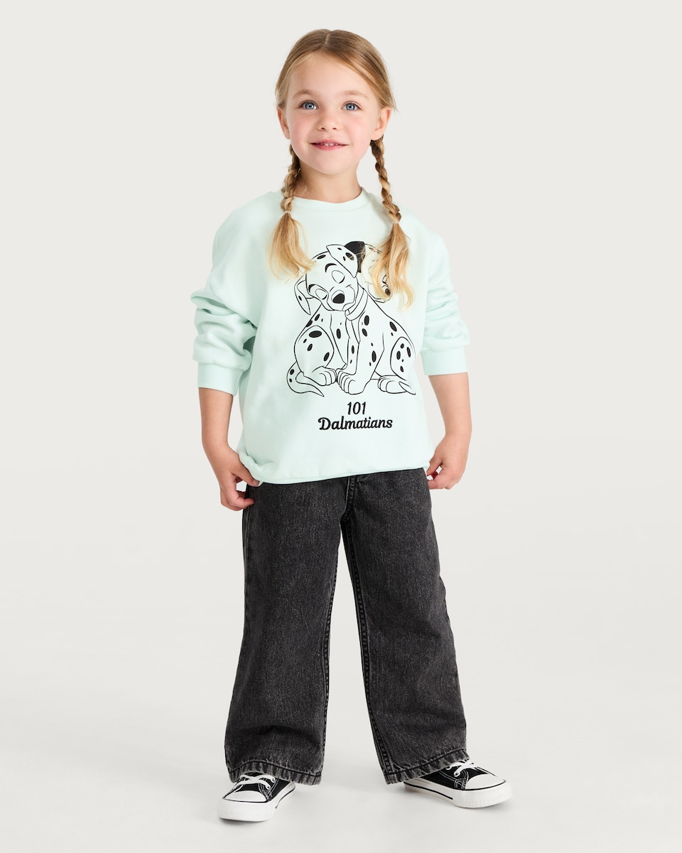 image 1 of Disney 101 Dalmatians Cotton Rich Sweatshirt in Blue