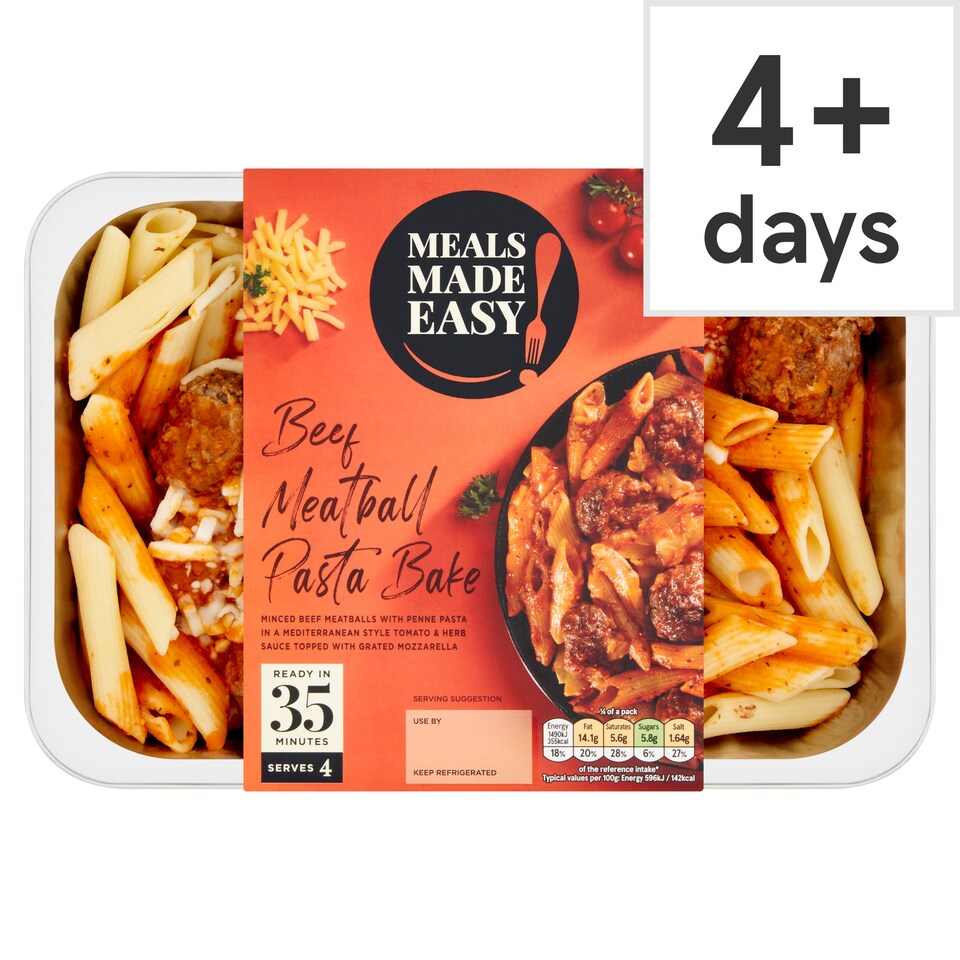 Tesco Meals Made Easy Beef Meatball Pasta Bake 1Kg