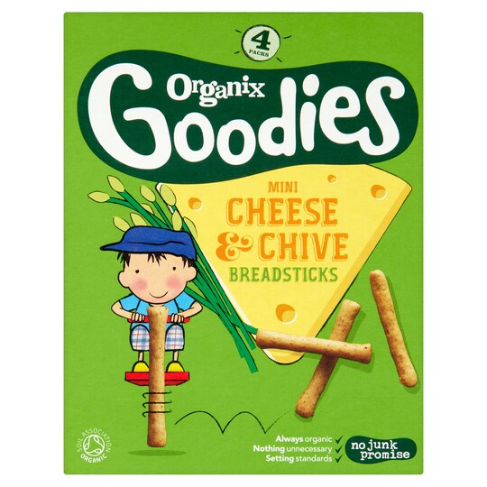 Organix Cheese & Chive Breadstick 4x20g Tesco Groceries