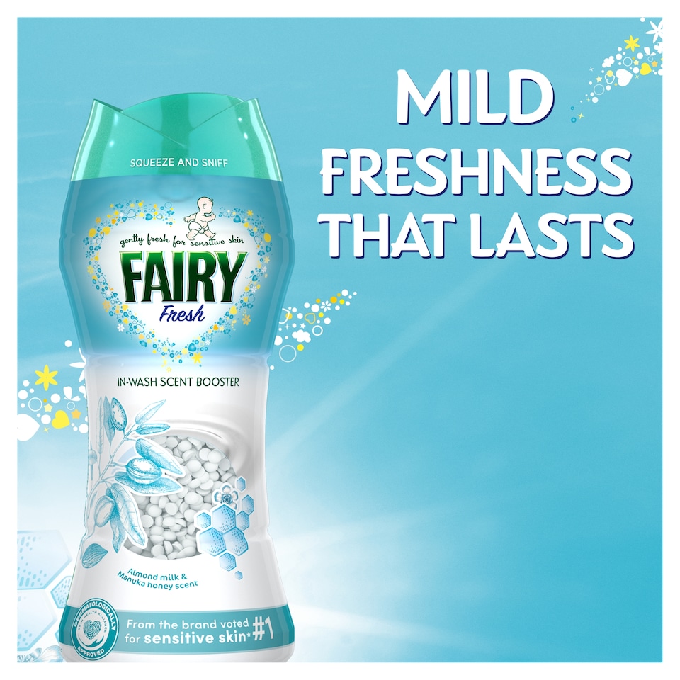 image 1 of Fairy In-Wash Scent Booster Almond Milk & Manuka Honey 420g