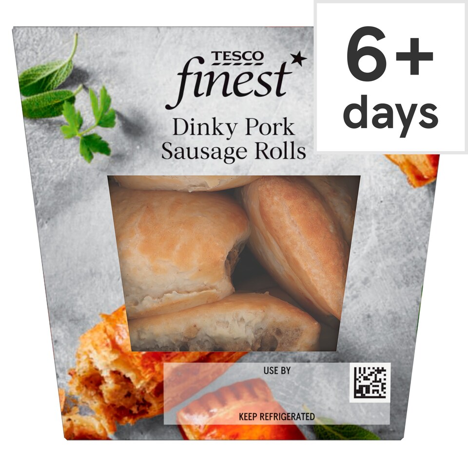 Tesco Finest Dinky Pork Sausages Rolls 144G Tesco Groceries