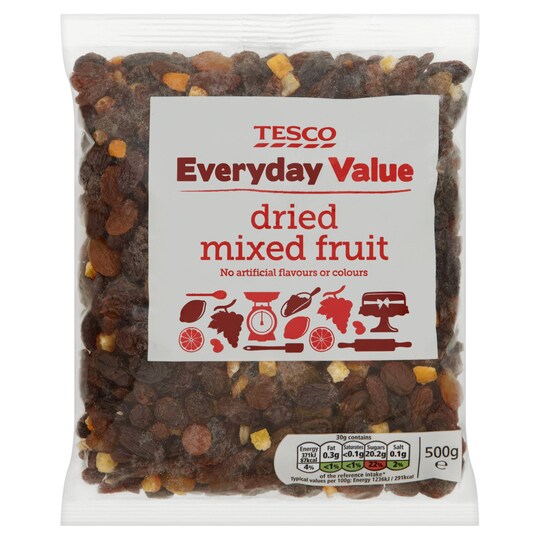 Tesco Everyday Value Dried Mixed Fruit 500G Tesco Groceries