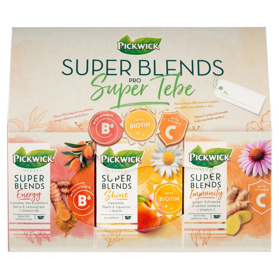obrázok 1 z Pickwick Super Blends bylinné čaje 3 x 15 vrecúšok 67,50 g